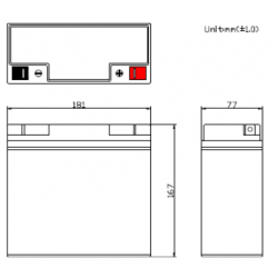 LBLIFE12-18B1 BATTERIE LiFePO4 12V 18Ah (20.4Ah) SOUS BOITIER PCM 25A